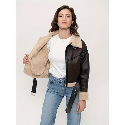 Damen Winterjacke mit Reverskragen – Kurzschnitt