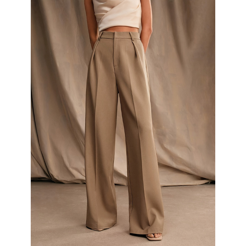 Hochtaillierte Damenhose mit Eleganter Gerader Silhouette