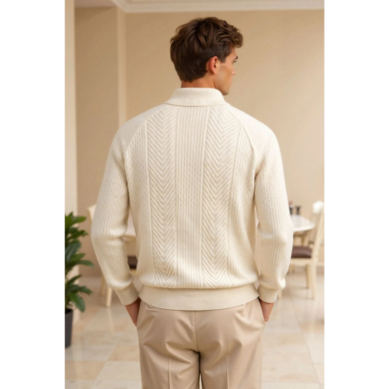 Louis Retro Pullover – Einfarbiger, Langärmliger Stil