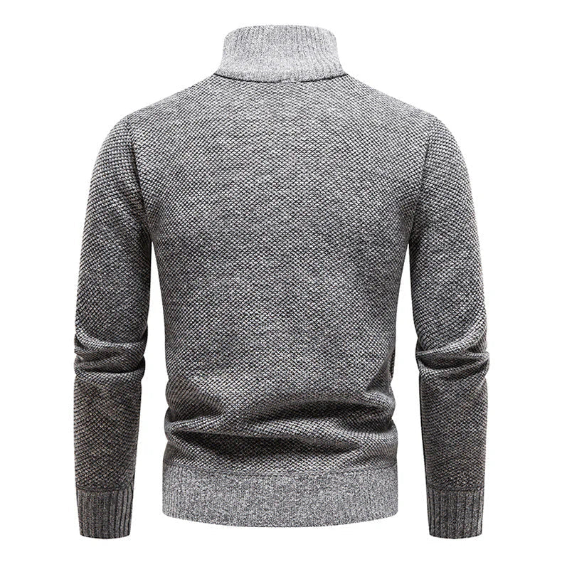 Leandro Modern Herren Pullover mit Halb-Zip
