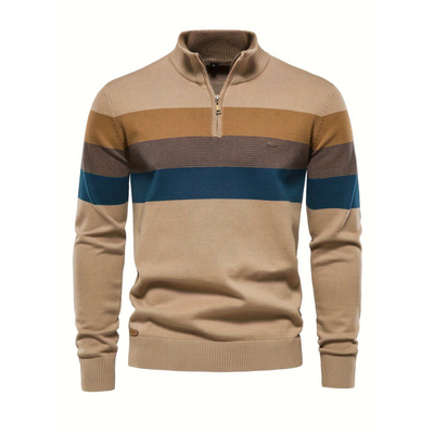 Riviera Baumwoll-Half-Zip-Pullover – Klassischer Herrenstil für zeitlose Eleganz