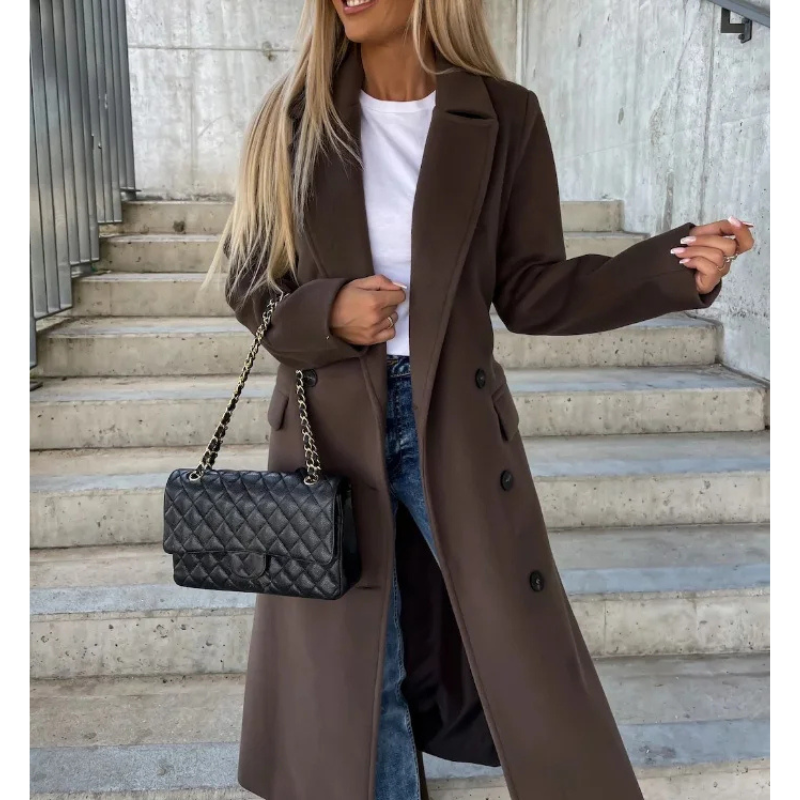 Eleganter und warmer Damen-Doppelreiher-Mantel – Zeitloses Design