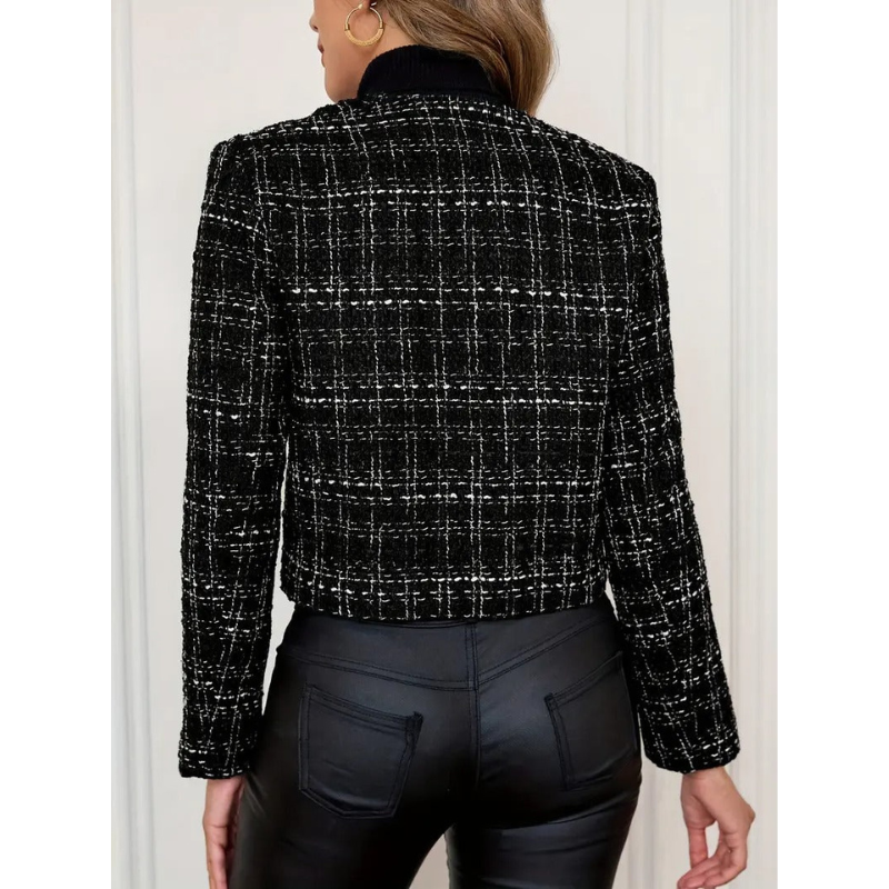 Karomuster Damen Cropped Blazer