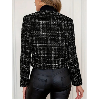 Karomuster Damen Cropped Blazer