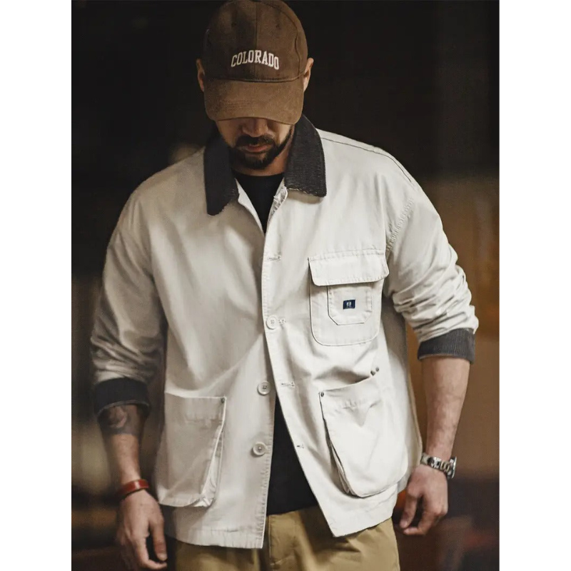 Herren Utility Jacke – Button-Down im Workwear-Stil