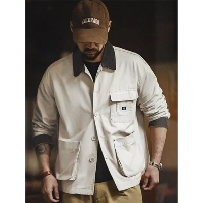 Herren Utility Jacke – Button-Down im Workwear-Stil