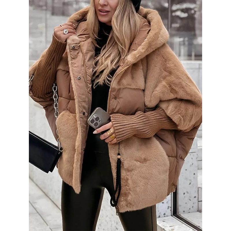 Livia Damen Winterjacke mit Kapuze und Polsterung
