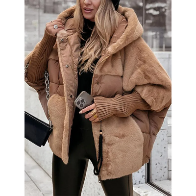 Livia Damen Winterjacke mit Kapuze und Polsterung