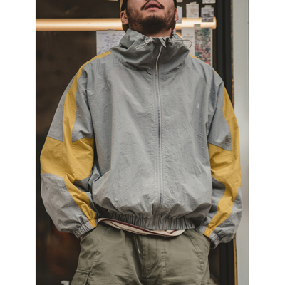 Herren Vintage Jacke – Farbblock-Design mit abnehmbarem Doppelreißverschluss