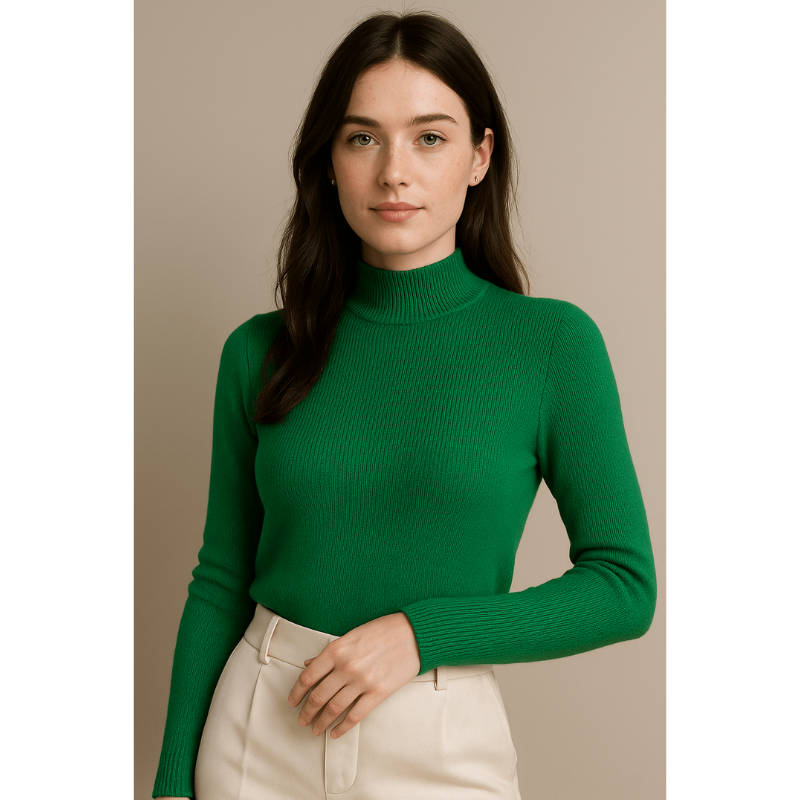 Livia Rippenstrick Halber Rollkragen – Slim Fit Pullover für Damen