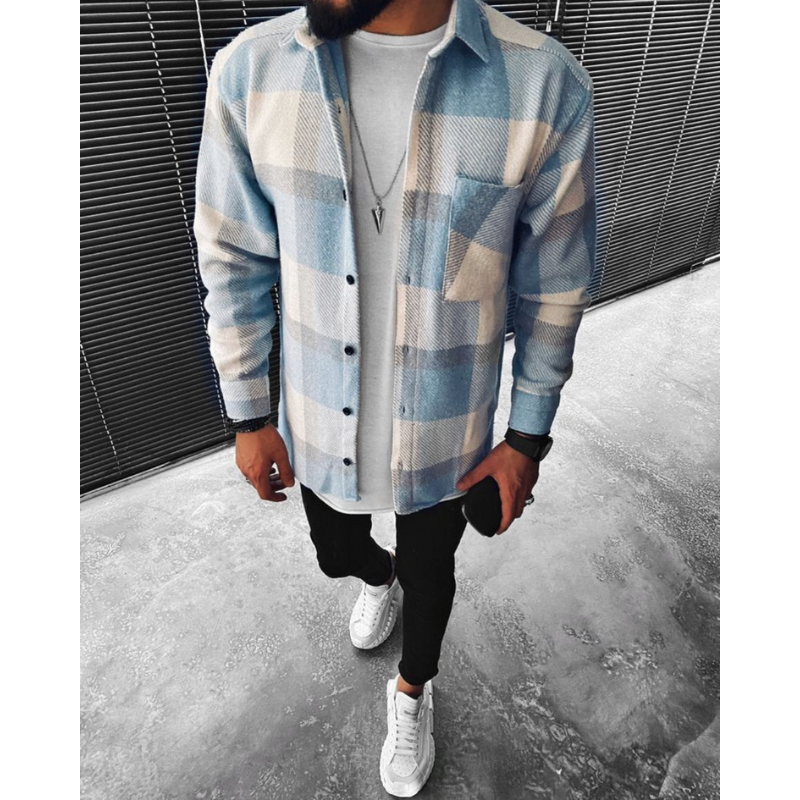 Remus Herren Karierte Freizeitjacke