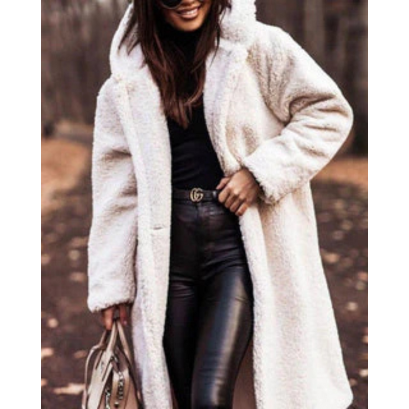 Damen Teddyjacke mit Kapuze von Lange