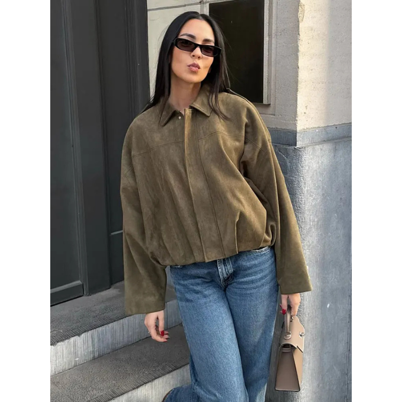 Aveline Damen Bomberjacke in Mocka