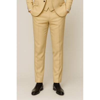 Dreiteiliger Herrenanzug in Dunkelgrau und Beige