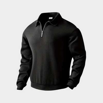 Luxuriöser Quarter-Zip Pullover mit Geometrischem Muster – Herren