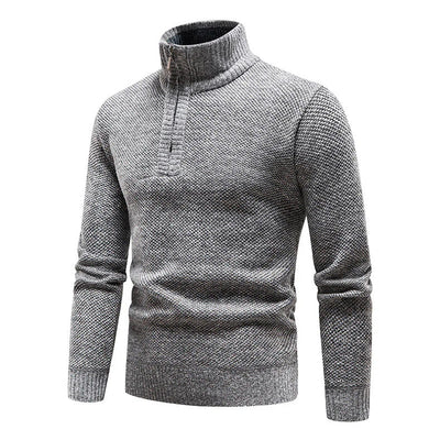 Leandro Modern Herren Pullover mit Halb-Zip