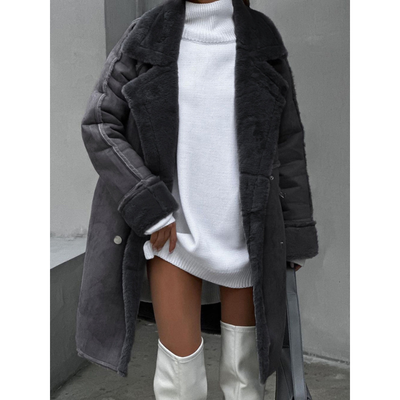 Langer Damenmantel aus Polar Fleece – Ava