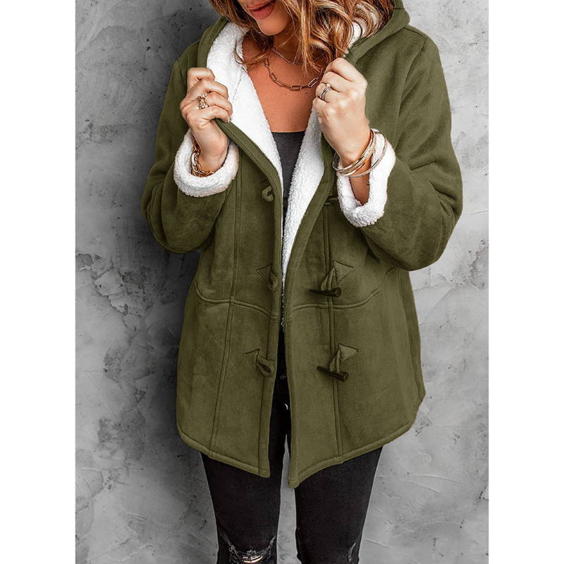Damen Winterjacke mit Kapuze und Toggle-Verschluss – Warm und Klassisch