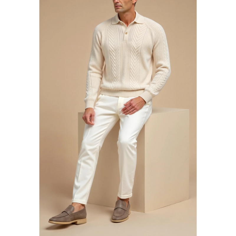 Louis Retro Pullover – Einfarbiger, Langärmliger Stil