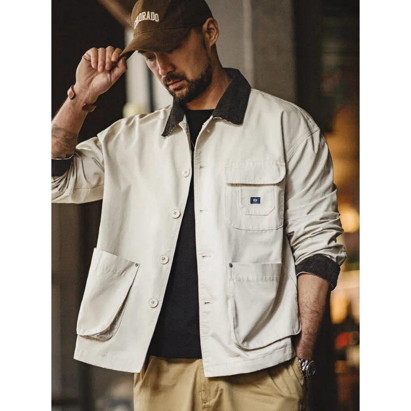 Herren Utility Jacke – Button-Down im Workwear-Stil