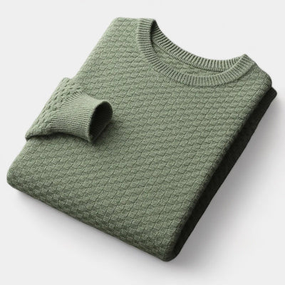 Luxuriöser Herrenpullover aus Merinowolle mit Karostrick