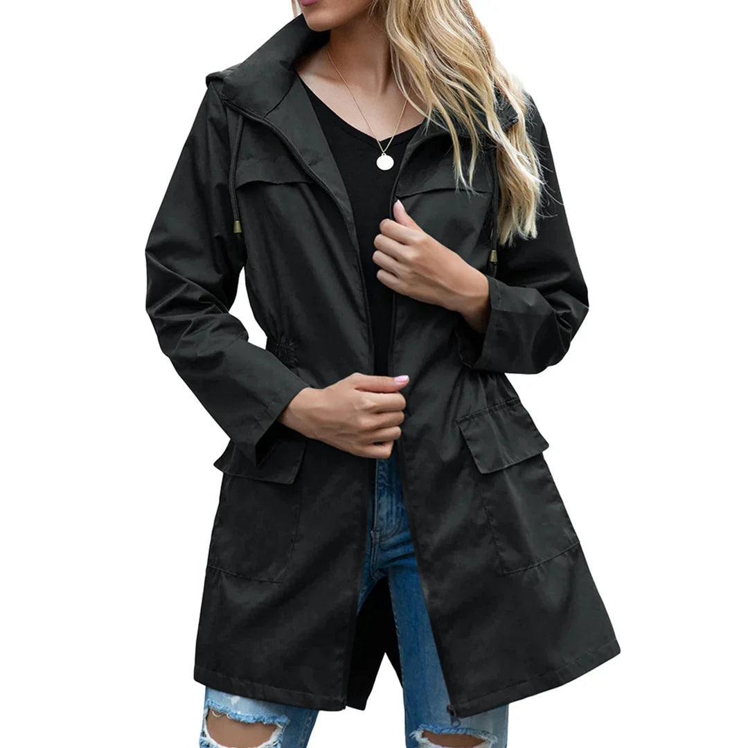 Damen Lange Windjacke – Elegant und Wasserdicht