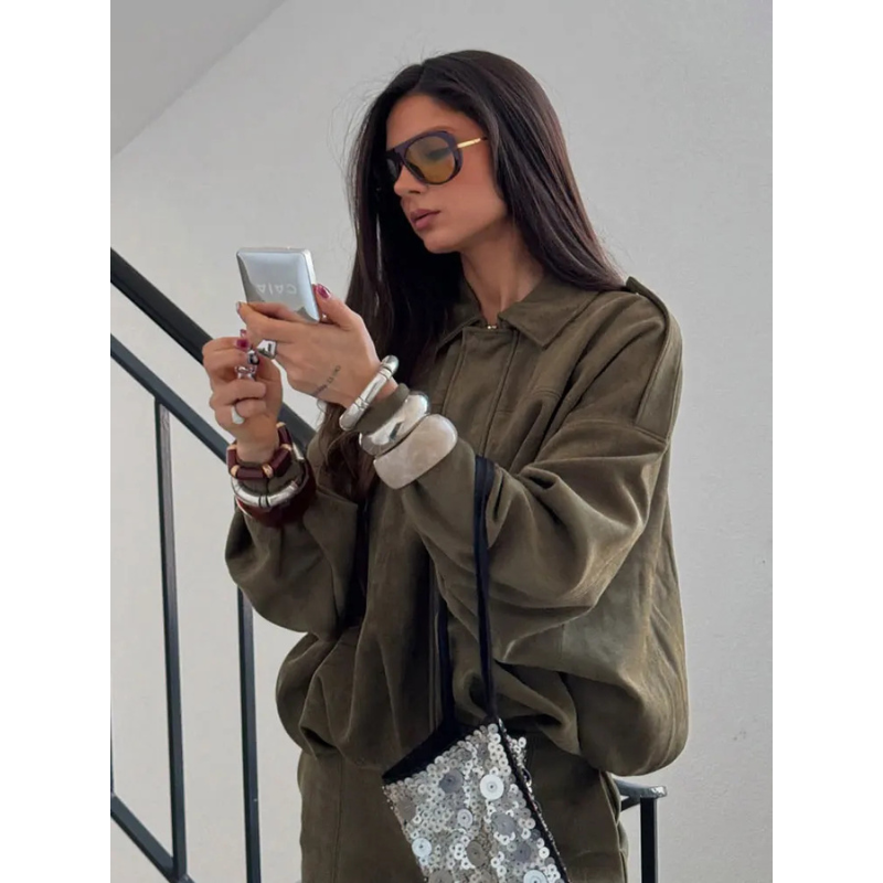 Aveline Damen Bomberjacke in Mocka