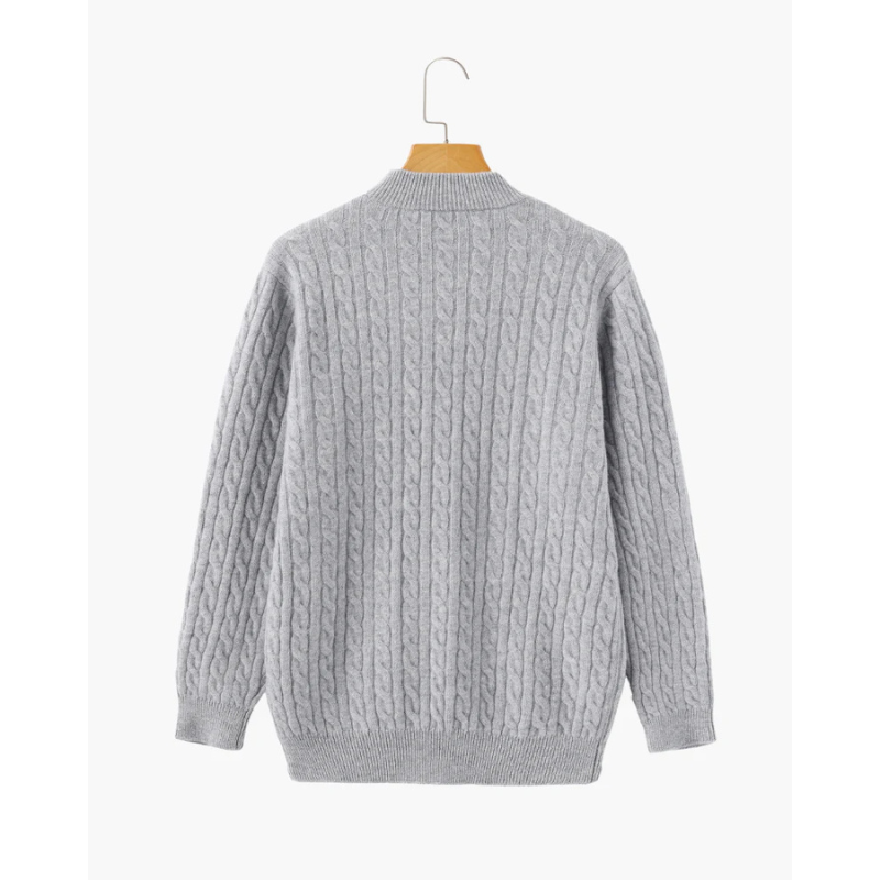 100% Kaschmir Gewebter Halbzip-Pullover