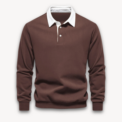 Herren Langarm Polo Pullover – 100% Baumwolle