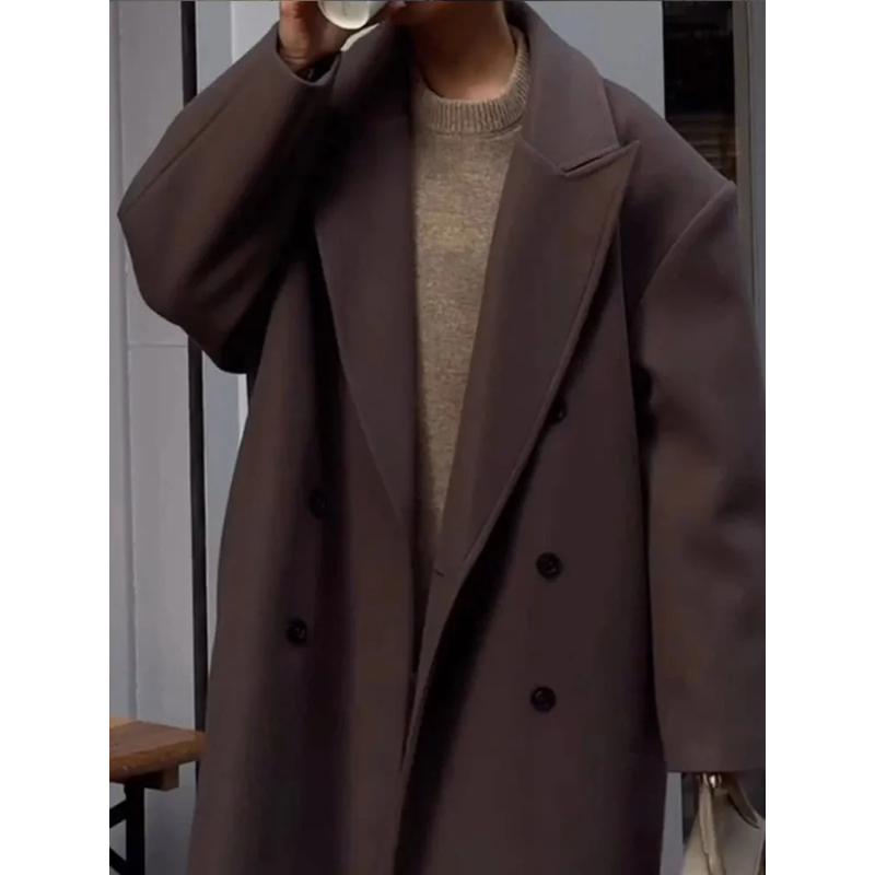 Elena Damen Oversized Wollmix Mantel – Langer Stil