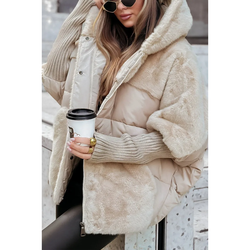 Livia Damen Winterjacke mit Kapuze und Polsterung