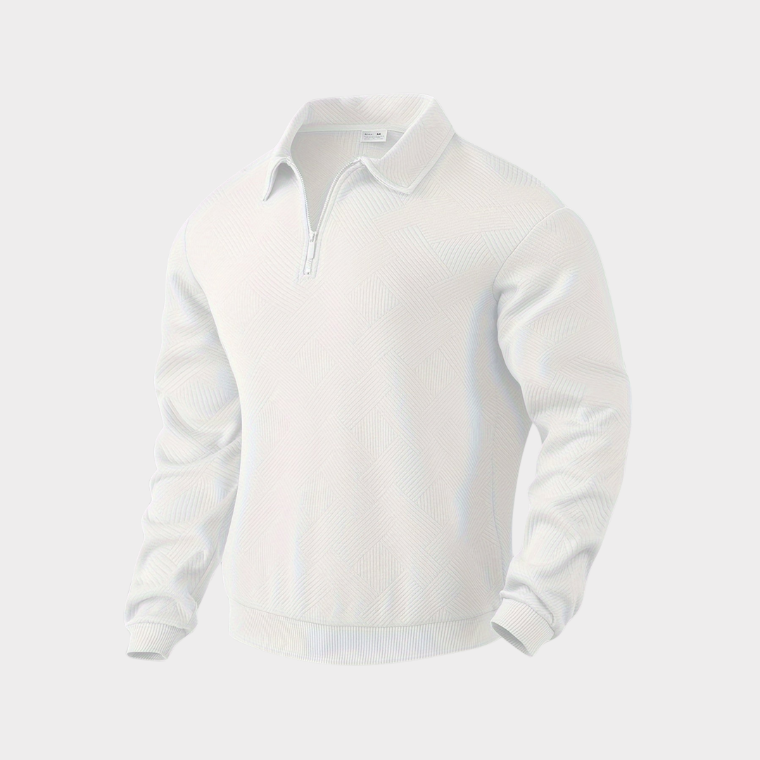 Luxuriöser Quarter-Zip Pullover mit Geometrischem Muster – Herren