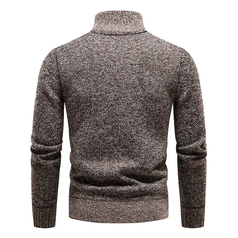 Leandro Modern Herren Pullover mit Halb-Zip