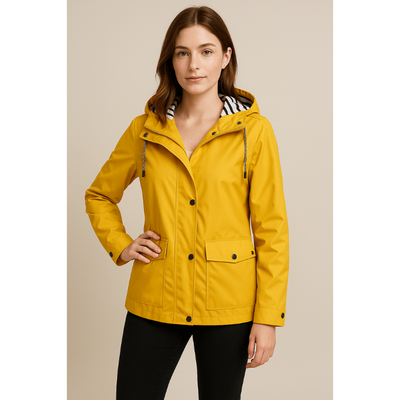 Liora Wasserabweisender Damen-Mittellangmantel mit Verstellbarer Kapuze