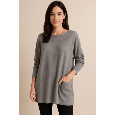 Mira Oversized Baumwoll-Tunika – Bequemes Damenoberteil mit luftigem Schnitt