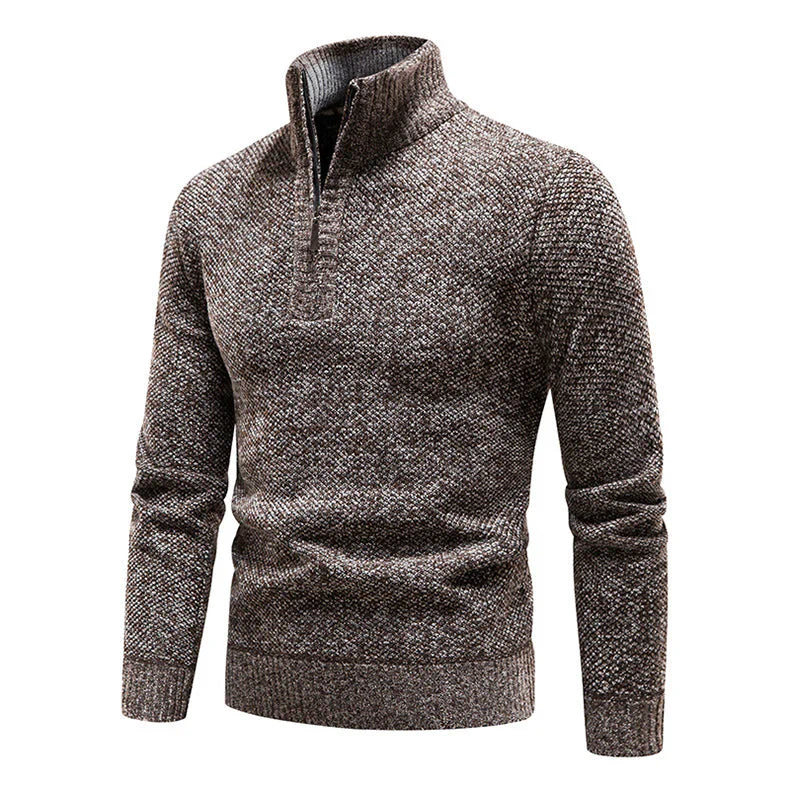 Leandro Modern Herren Pullover mit Halb-Zip