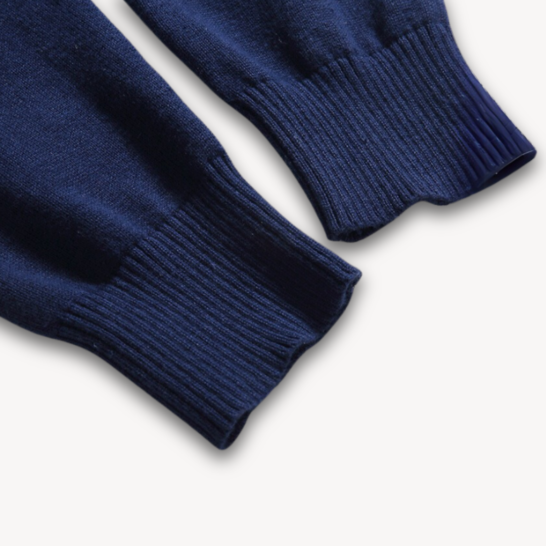 Herren Slim Fit V-Ausschnitt Pullover aus Baumwollmix