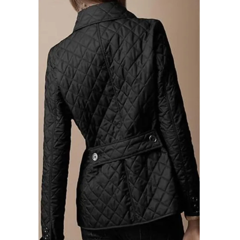 Gestepptes Damenjacke mit Umgeschlagenem Kragen