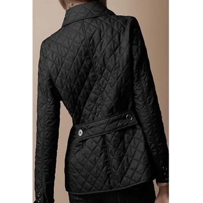 Gestepptes Damenjacke mit Umgeschlagenem Kragen