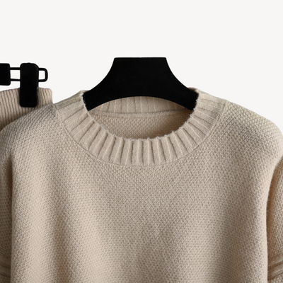 Damen Oversized Strick-Lounge-Set – Pullover & Weite Hose