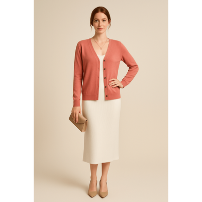 Luna Luxe V-Neck Cardigan – Damenjacke aus 100% atmungsaktiver Baumwolle