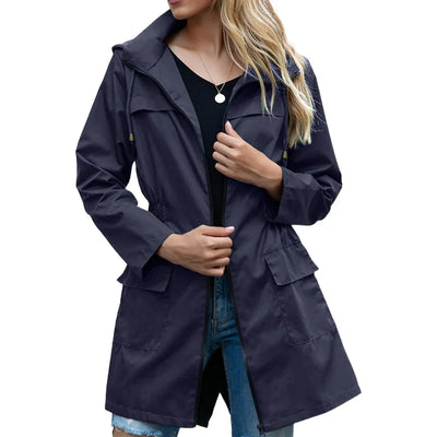 Damen Lange Windjacke – Elegant und Wasserdicht