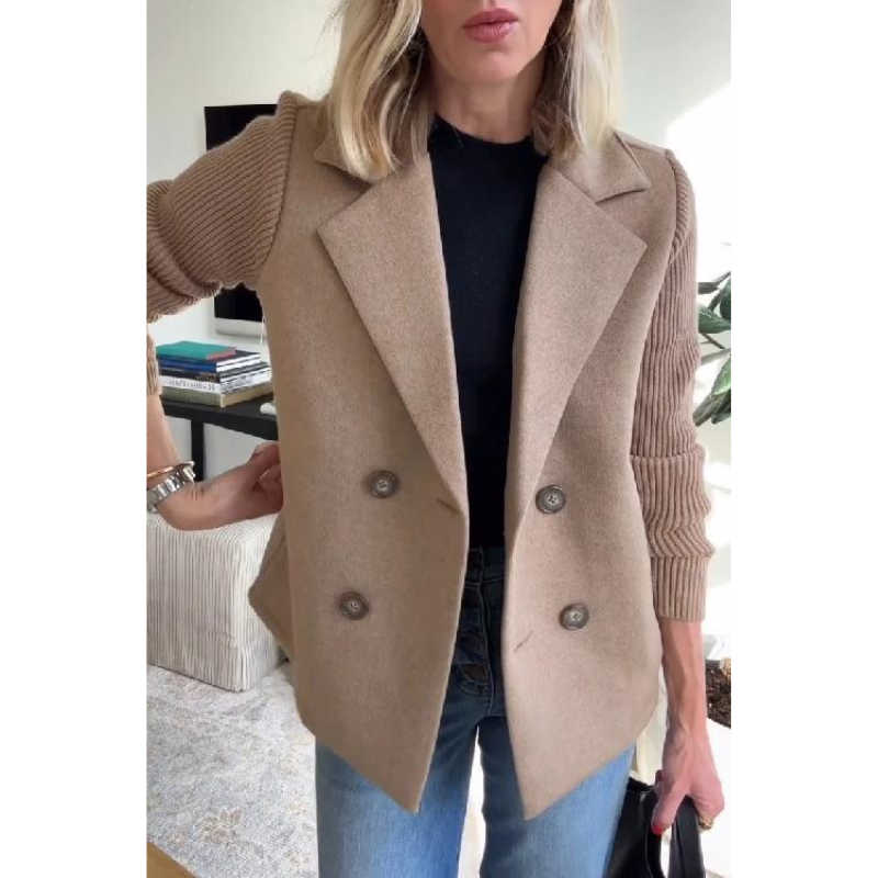 Zweischichtiger Blazer mit Strickärmeln