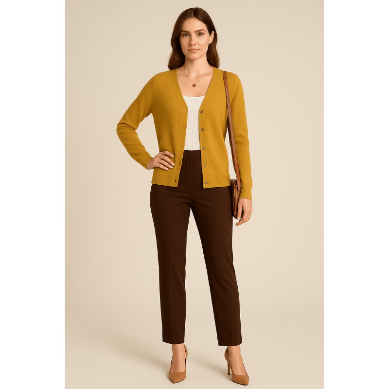 Luna Luxe V-Neck Cardigan – Damenjacke aus 100% atmungsaktiver Baumwolle