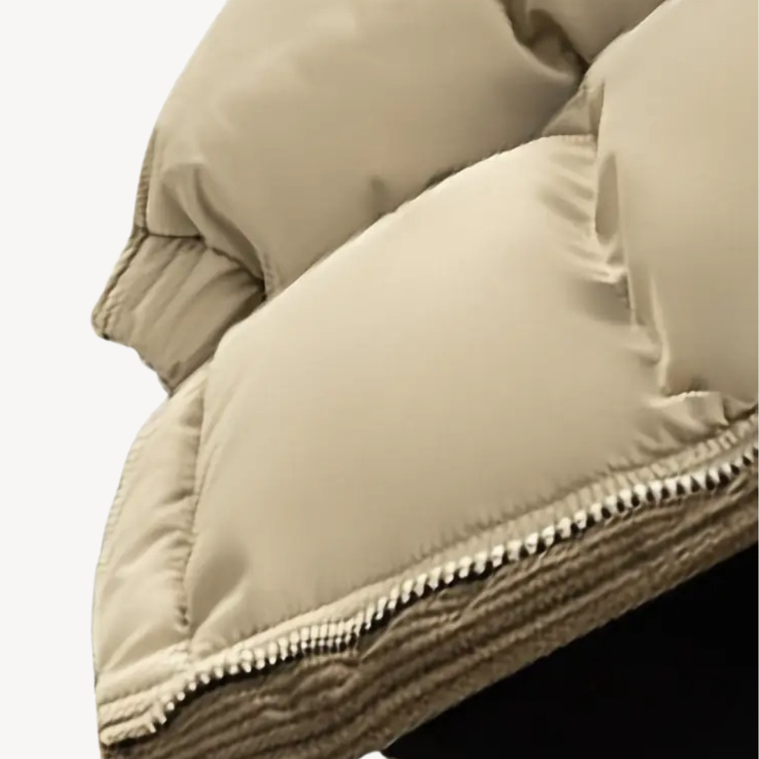 Herren Pufferjacke mit Corduroy-Kapuze – Bequem und Modisch