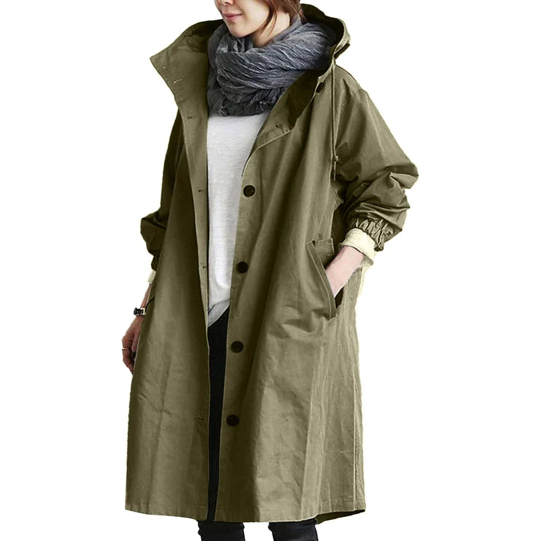 ADALEE – Lange Damen Regenjacke, wasserdicht
