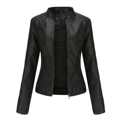 Elegante Taillierte Lederjacke für Damen – Zeitloses Design