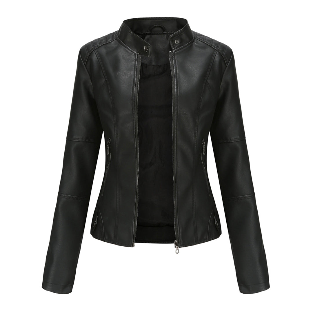 Elegante Taillierte Lederjacke für Damen – Zeitloses Design