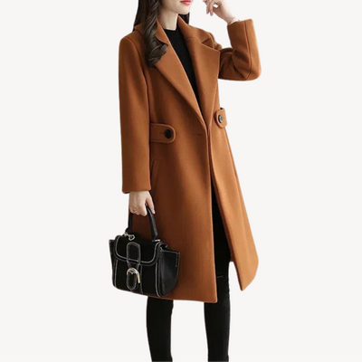 Eleganter Woll-Trenchcoat für Damen – Stilvoller Wintermantel mit Gürtel