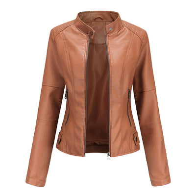 Elegante Taillierte Lederjacke für Damen – Zeitloses Design